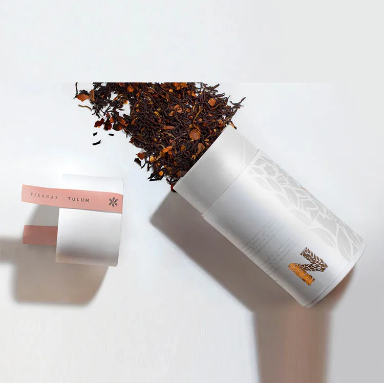 Biodegradable Eco Friendly Powder Container Tea Coffee Bean Oats Paper Cylinder Round Tube for Food Packaging