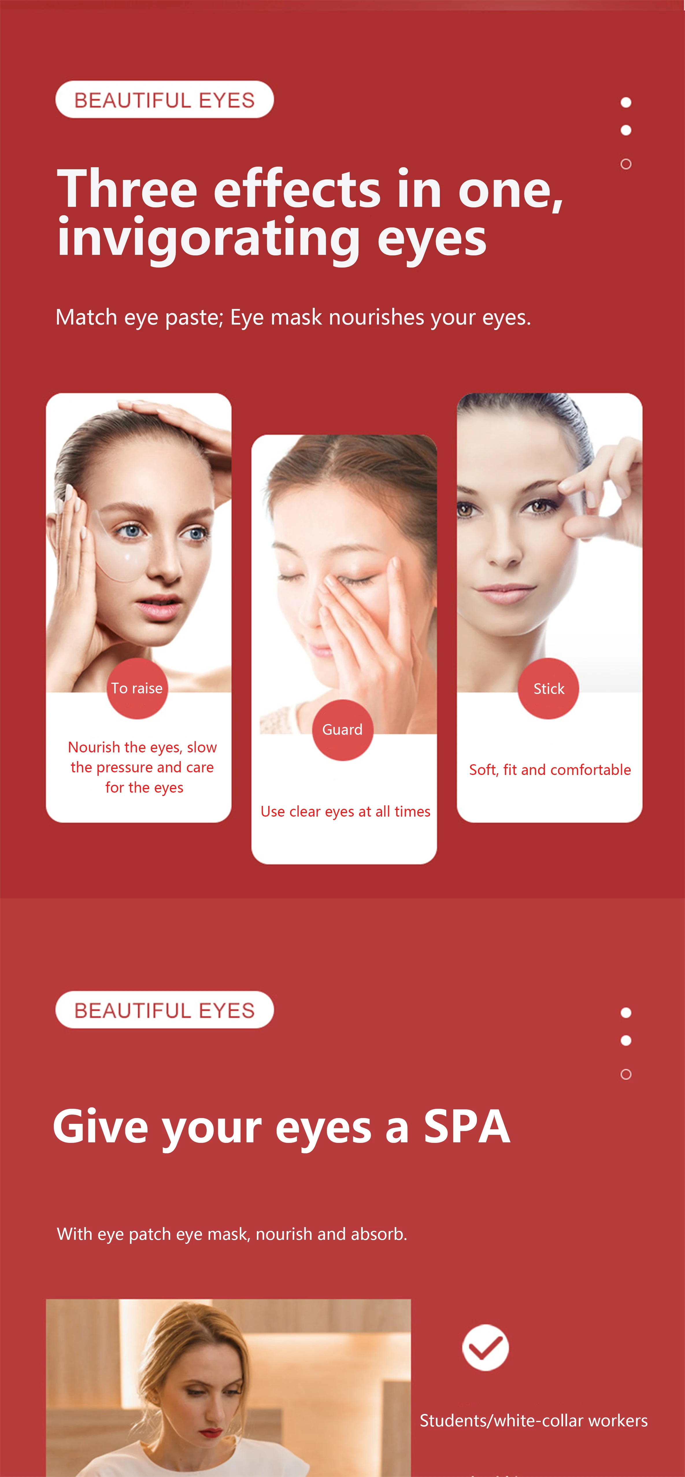 Electric Portable Ems Red Light Therapy Massage Led Eye Patch With