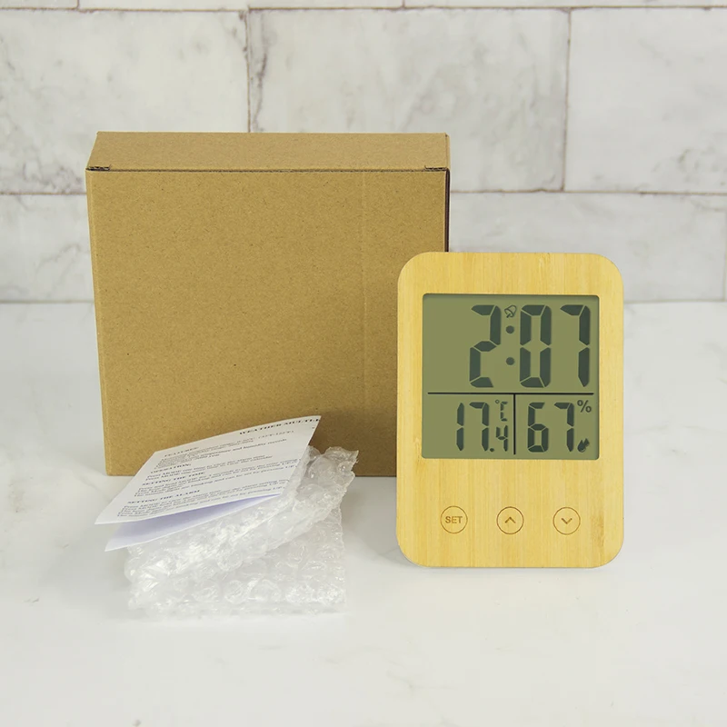 Emaf Bamboo Atomic Rcc Radio Controlled Wall Clock Large Display Desk ...