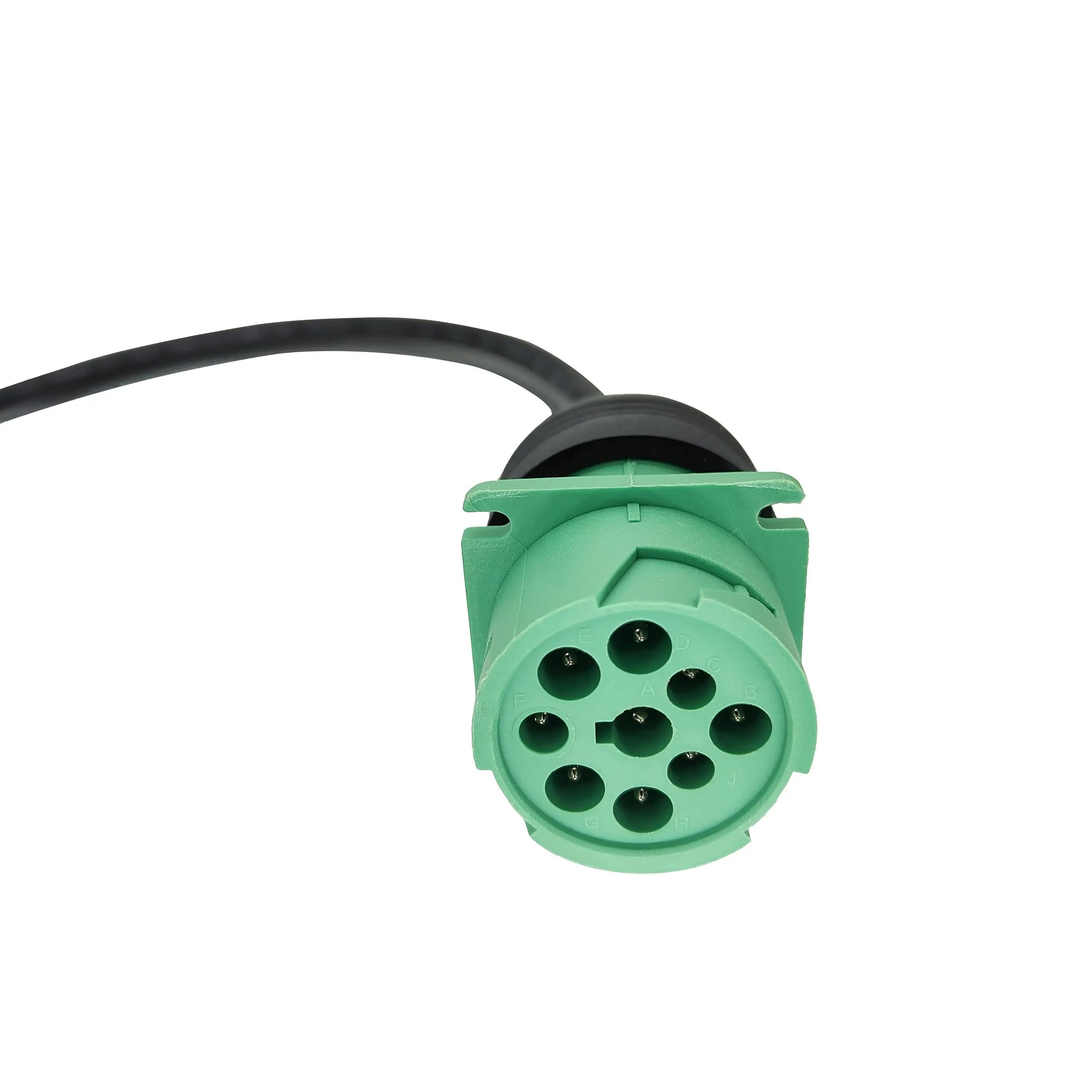 product obd2 to j1939 green type 2 adapter cable for heavy duty trucks and commercial vehicles with obd ii diagnostic connector-2