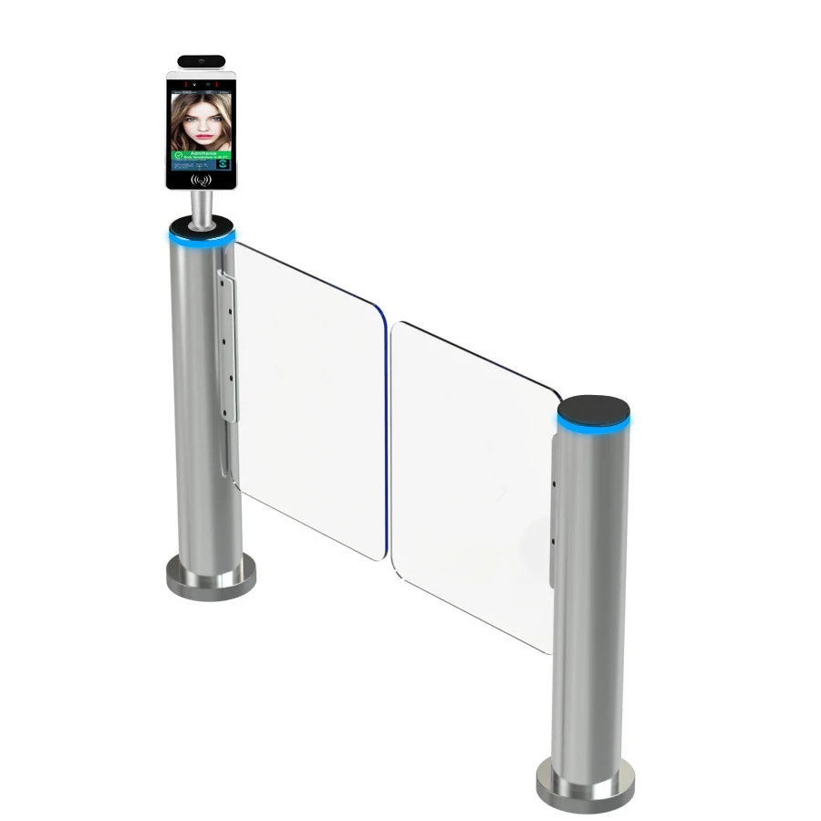 Security System Self Closing Fast lane Swing Barrier Cylindrical Speed Gate for Building