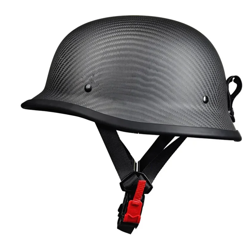 12K Plain Weave Gloss Carbon Fiber 3/4 DOT Open Face Motorcycle Helmet