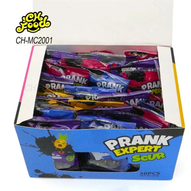 Low MOQ Prank Expert Sour Candy Wholesale and OEM Sweet Fruit Flavor Sour Hard Candy Cheap Confectionery Halal Snack