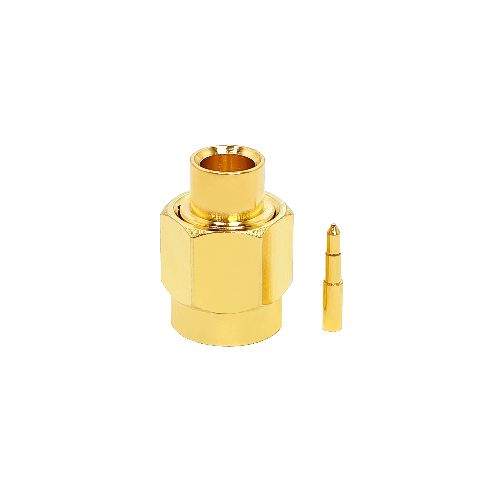 SMA Male Plug Connector for RG402 Cable Gold-Plated Center Pin Low Insertion Loss Suitable for Router/Base Station/Sensor