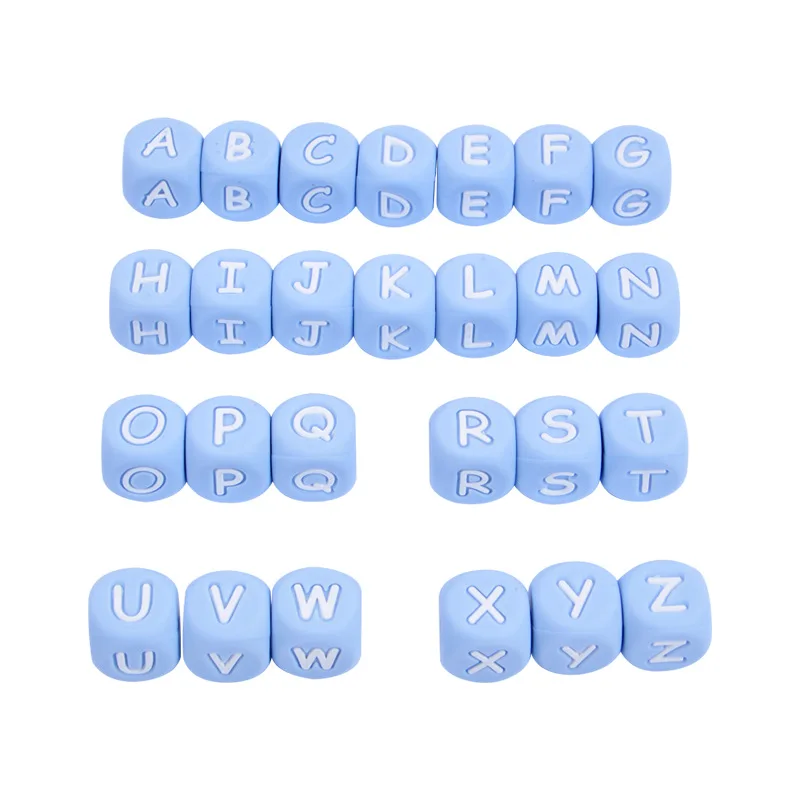 Focal Beads Silicone Pen Making 12mm Print Bpa Free Baby Alphabet Bead Food  Grade 26pcs Soft English Silicone Letter Beads