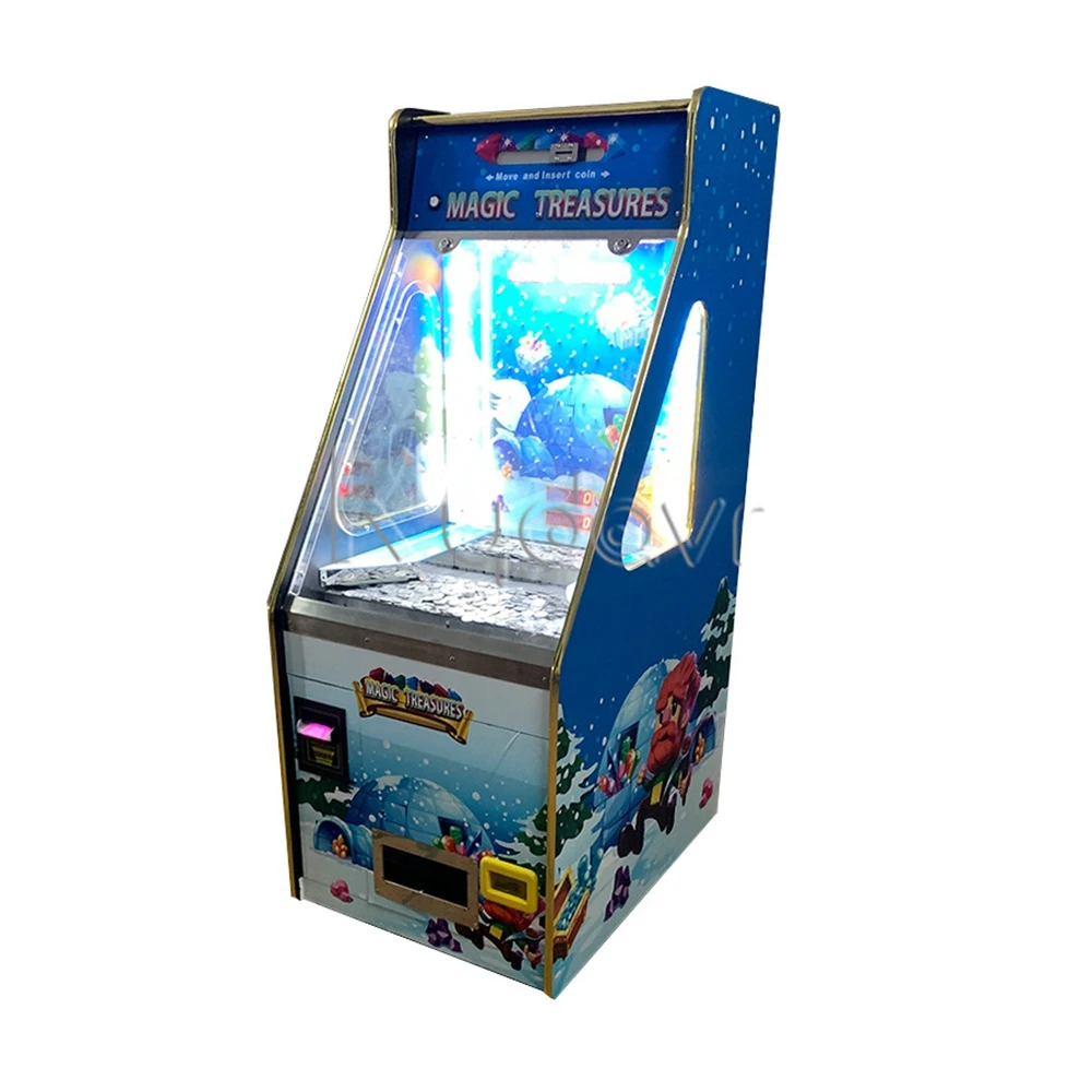 电子游乐园幸运硬币操作街机推土机四分之一游戏塔单硬币推动器带换钞器