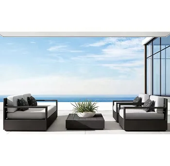 Aluminum Sets Outdoor Lounge Garden Rattan Furniture Set Rope Furniture Set 4 Pcs Couch/2+1+1 Garden Chair Patio