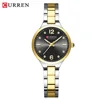 6 black dial silver gold strap