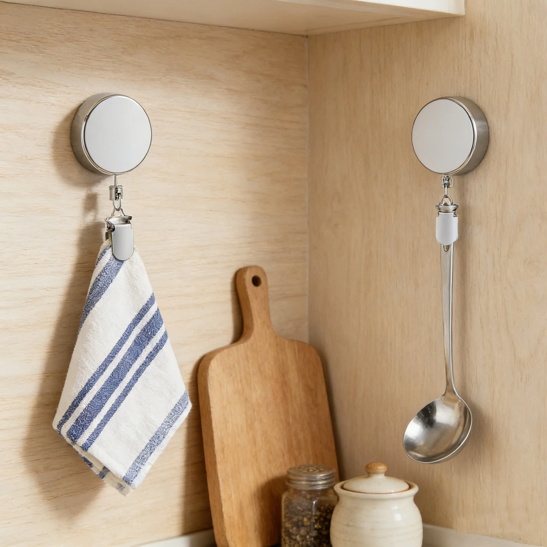 Stainless Steel Retractable Buckle 4cm Wire No-Punch Towel Clip Double-Sided Adhesive Key Holder Anti-Loss Logo Printing