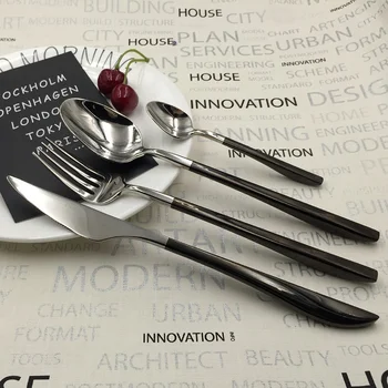 Wholesale Restaurant Buffet Banquet Party Cutlery Stainless Steel Silverware Durable Spoon Knife Fruit Fork Flatware Sets