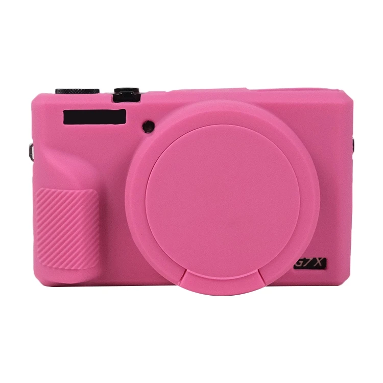 Housse Silicone Canon Powershot G7 X Mark III BOVKE - Rose - Protection Anti-Chocs, Anti-Rayures