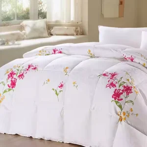 Hot Sale Goose Down Winter Thick Down Duvet All- Season Quilt Floral Printed Bedding Set Quilted Comforter Duvet Insert