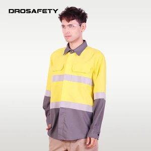 Fashion Industrial Flame Retardant NFPA 2112 Work Clothes Construction Safety Long Sleeved Shirt