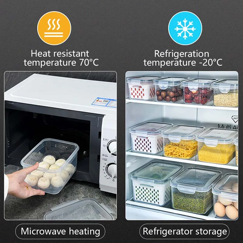 Kitchen Fridge Vegetable Storage Containers Stackable Storage Organizer ...