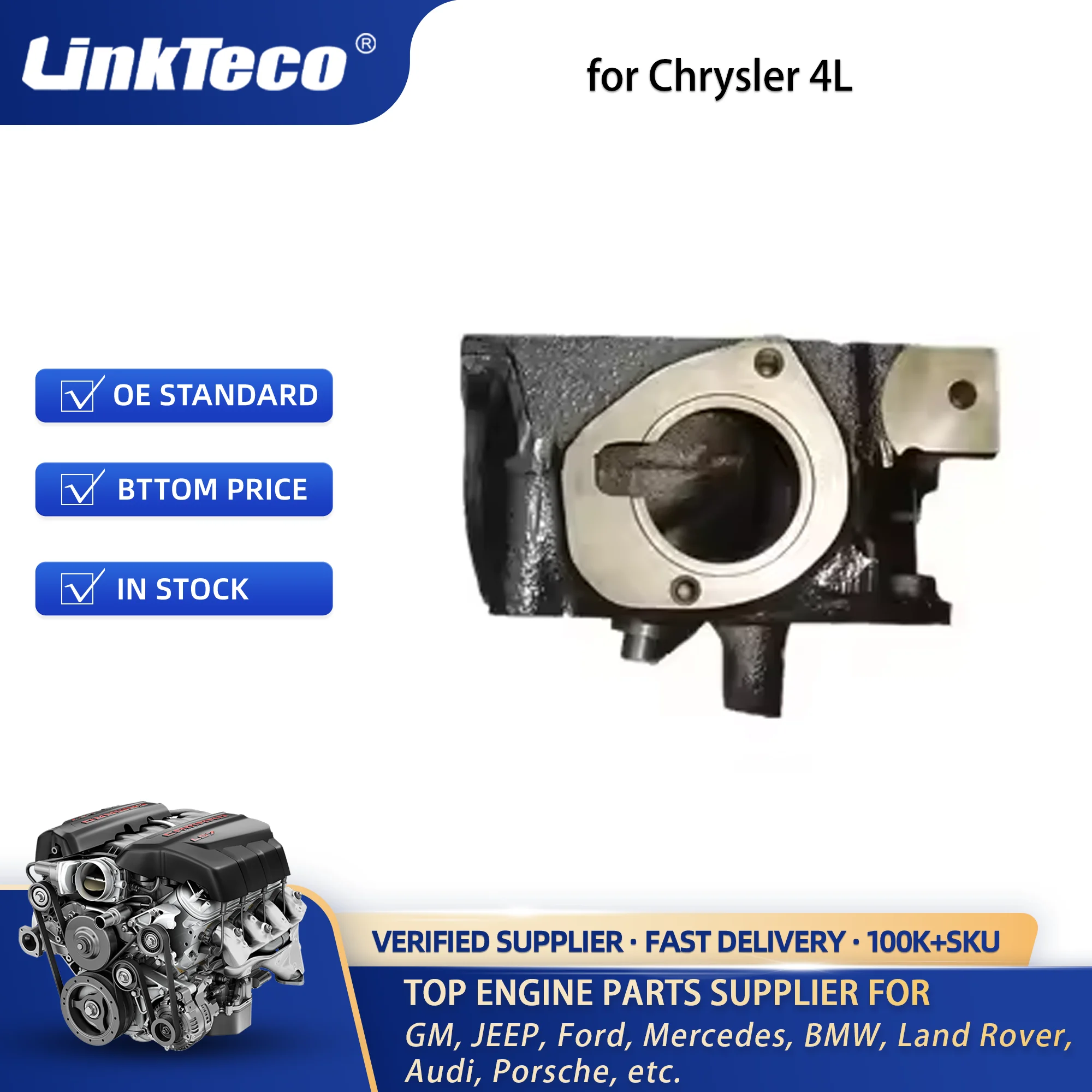 Linkteco Engine Cylinder Head Assembly for  Chrysler Jeep Grand Cherokee 4.0L 12V 406/698 53020622 53020622AB 53020622AC