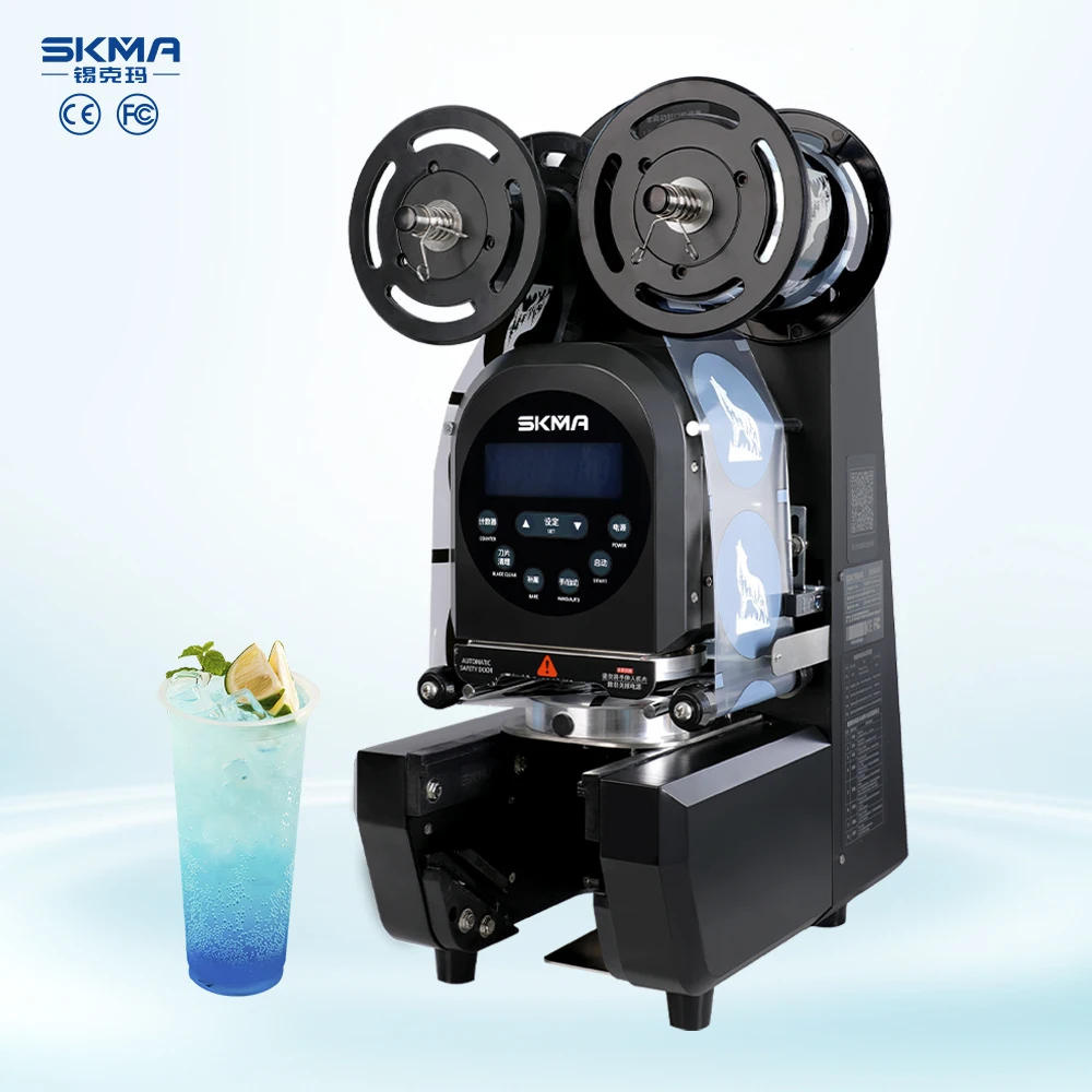 Ce Automatic Cup Sealing Machine Electric Vacuum Cup Sealing Machine Bubble Tea Juice Coffee High Speed Plastic Cup Seal Machine