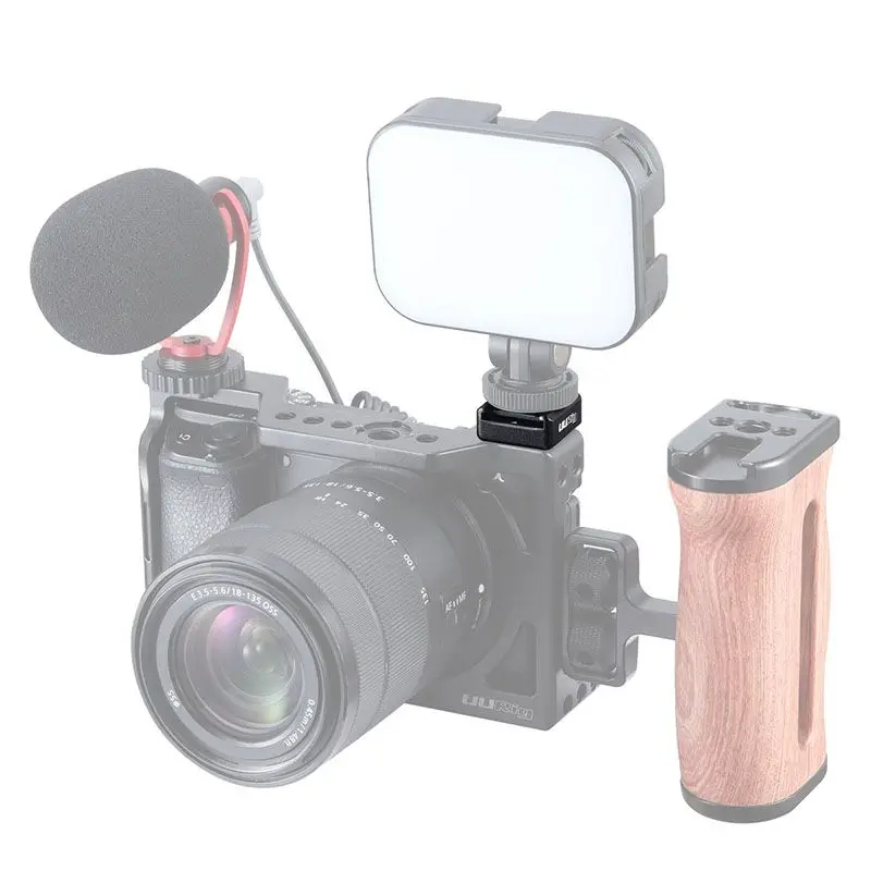 R053 Cold Shoe Mount Base Adapter for Camera Cage 1/4 Thread Hot Shoe Base to Add Microphone/Fill Light/Monitor/Flash etc Video Shooting Accessories 