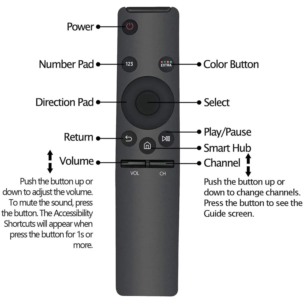 For Samsung Smart TV Remote Control BN59-01259B BN59-01259D/C 1260E HD 4K LCD TV Remote Control