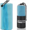 Sky blue cylindrical bag