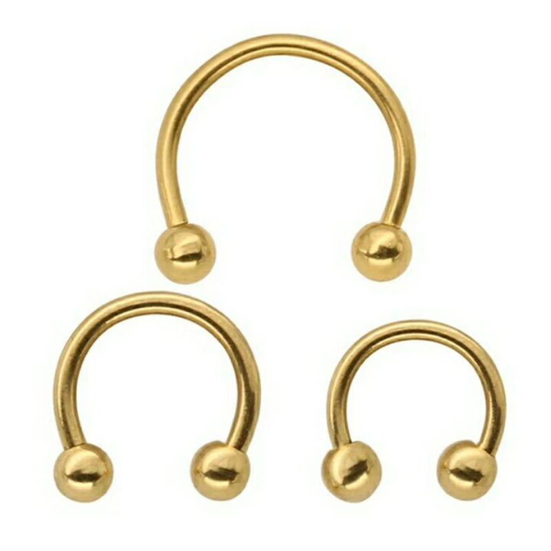 100pcs/lot Body Piercing Nose Septum Hoop Jewelry Ear Horseshoe Ring  Wholesale