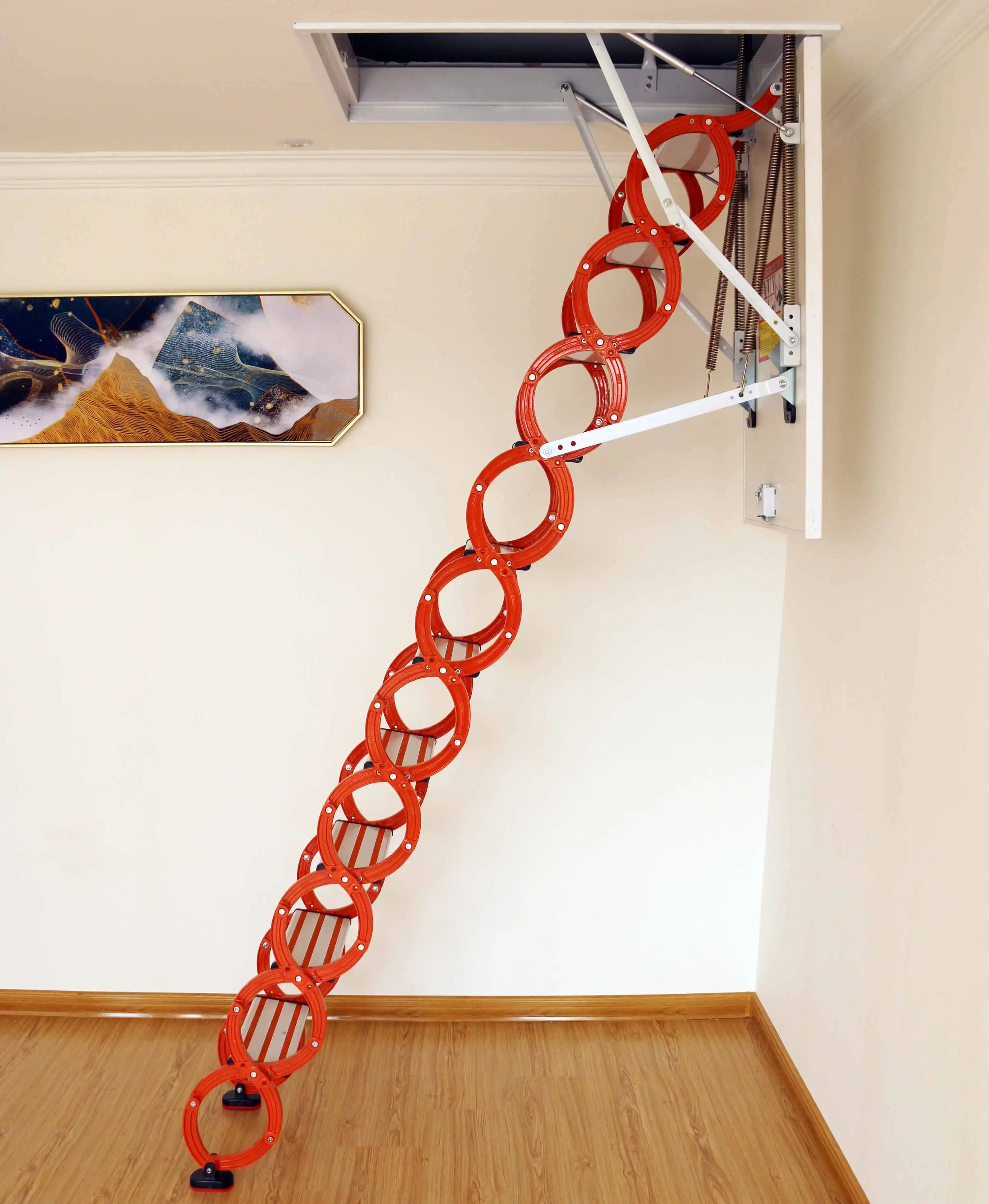 Prefab Ceiling Mounted Telescopic Folding Loft Stairs Indoor Attic ...
