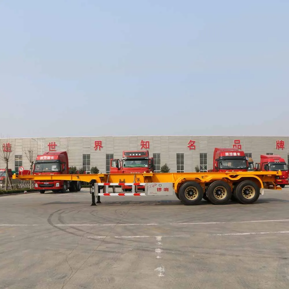 Factory Direct Sale 40FT Container Skeleton Semi Trailer Carbon Steel 12.00R20 Tires 3Axles Skeleton Semi Trailer In Stock details