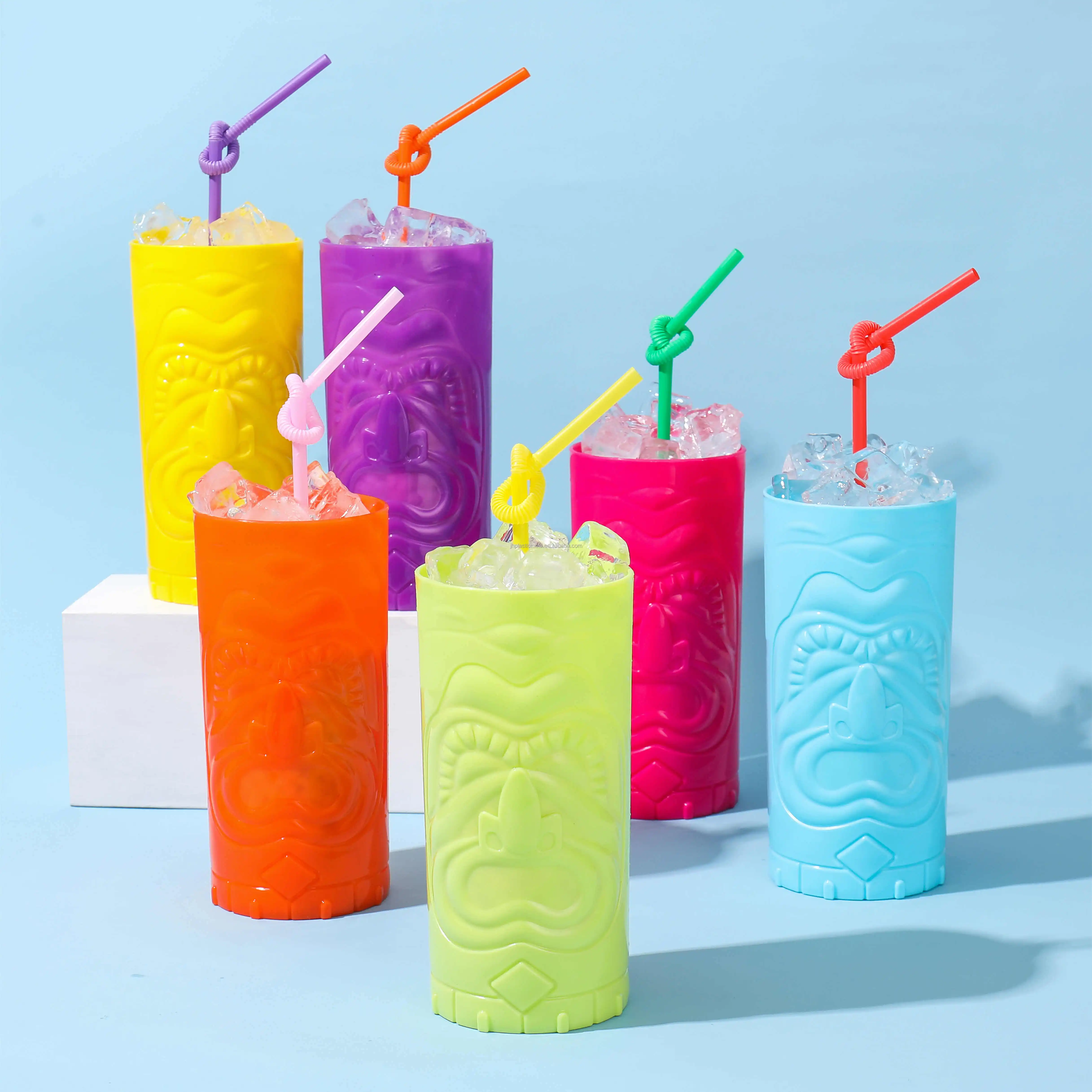 Reusable Plastic Party Cups Tiki Cups Bpa Free Tumbler Drinkware Set