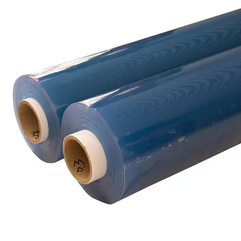 New Design Super Clear PVC Transparent Tarpaulin Blue Color Stretch Plastic Roll Film Transparent PVC Sheet