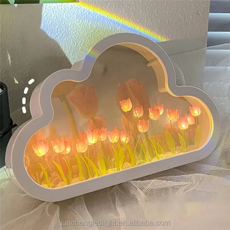 Diy Material Package Handmade Cloud Tulips Flowers Lamp Cloud Tulip ...