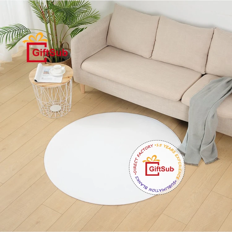 Sublimation blank door mats 60 60cm round polyester flannel heat