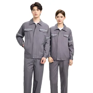 Customizable Summer Work Uniform High Quality Pure Cotton Long Sleeve Workshop Clothes Reflective Feature OEM Service Available