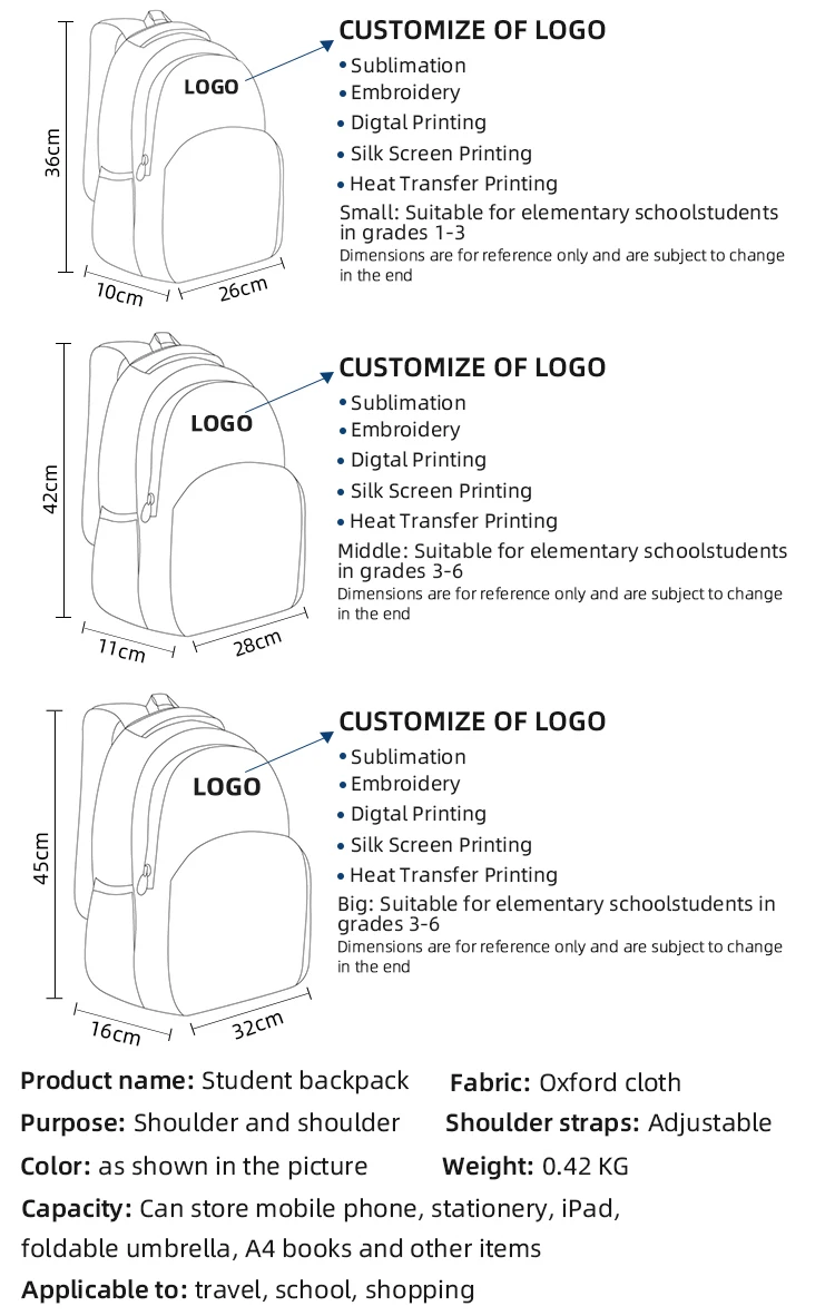 Children School Bags Teenagers Backpacks 600d Primary Multifunctional Waterproof For Boys Girls