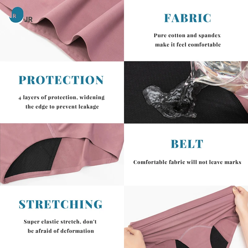 2026 Lady Menstrual Pants Washable Incontinence Leak Proof Underwear Bamboo Lace 4 Layer aperçu 4