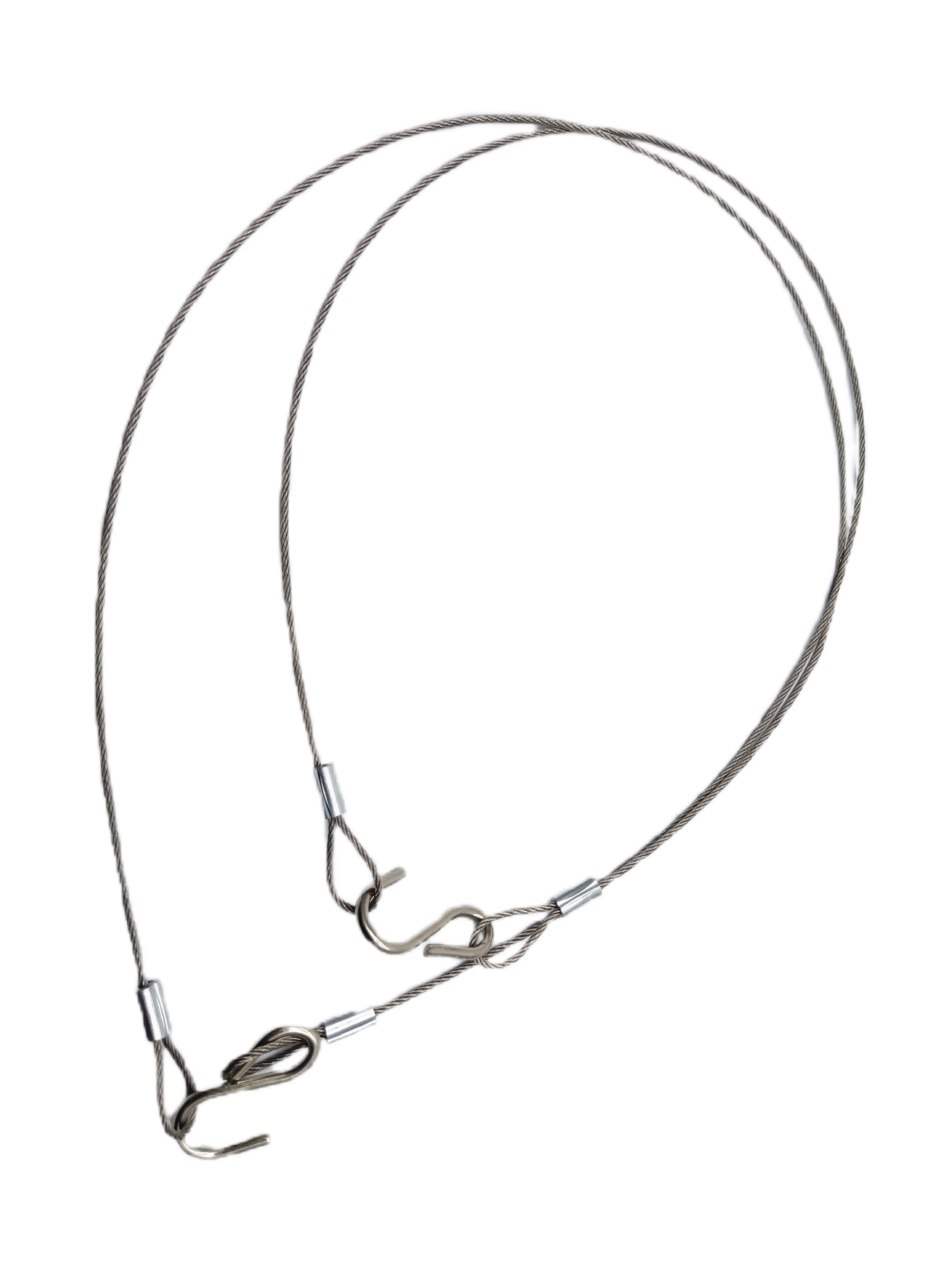 Stainless Steel Safety Braided Cable Sling Coated Carabiner Hook Wire Rope With Loop Ends