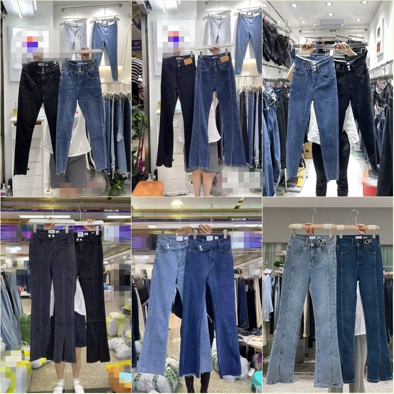 High Quality Male Female Jeans Stock Pocket Jeansmale Female New Arrival Vintage Denim Jeans