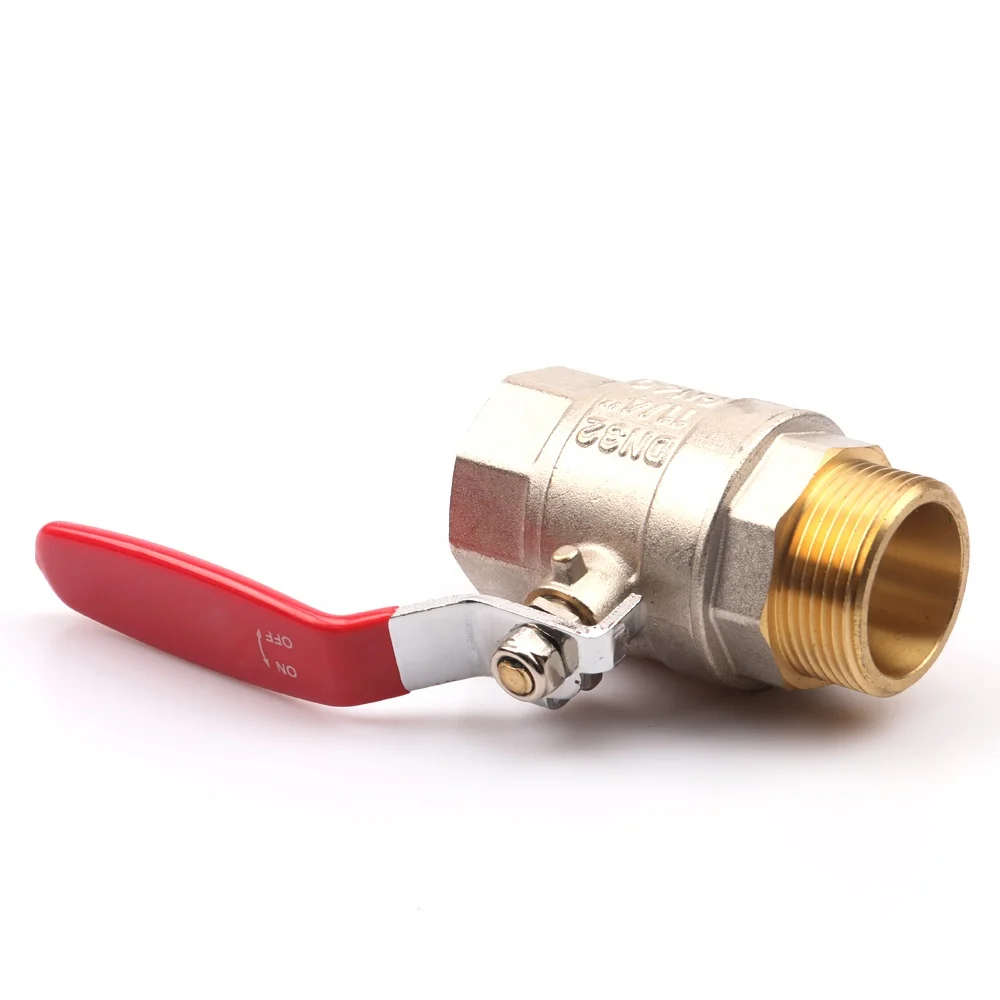 Zhejiang Kaibeili PN40 DN20 Nickel Plated  Red Long Handle Female Thread Brass Ball Valve