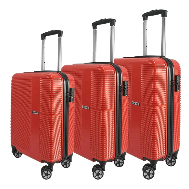 Оптовая продажа, индивидуальный Жесткий чемодан из АБС-пластика, дорожная сумка, 3 шт., тележка, жесткие чемоданы из Китая