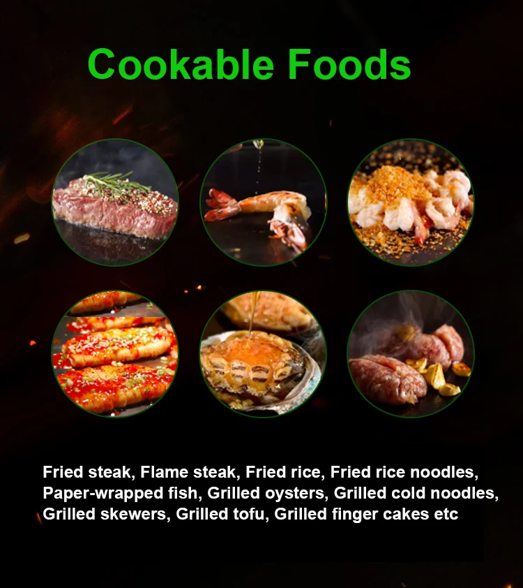 Commercial Stainless Steel Gas Smokeless Teppanyaki Grill Table with 8000W Power and 220-240V/380V Voltage