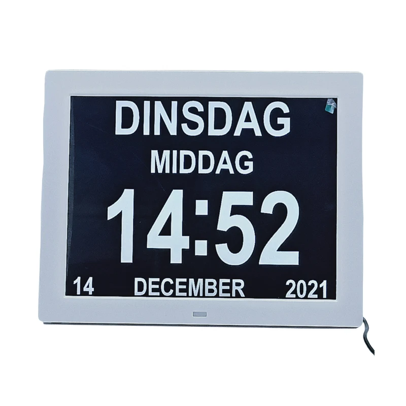 Large Led Digital Display 12 Inch Alarm Hourly Chime Calendar Talking Wall Clock for Visual Impairment People