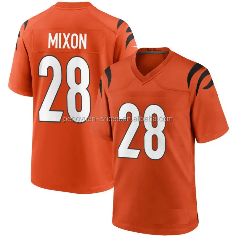 Wholesale Cincinnati 9 Joe Burrow Football Jersey 2 Evan McPherson JaMarr  Chase Tee Higgins 28 Joe Mixon football jerseys stitched From m.