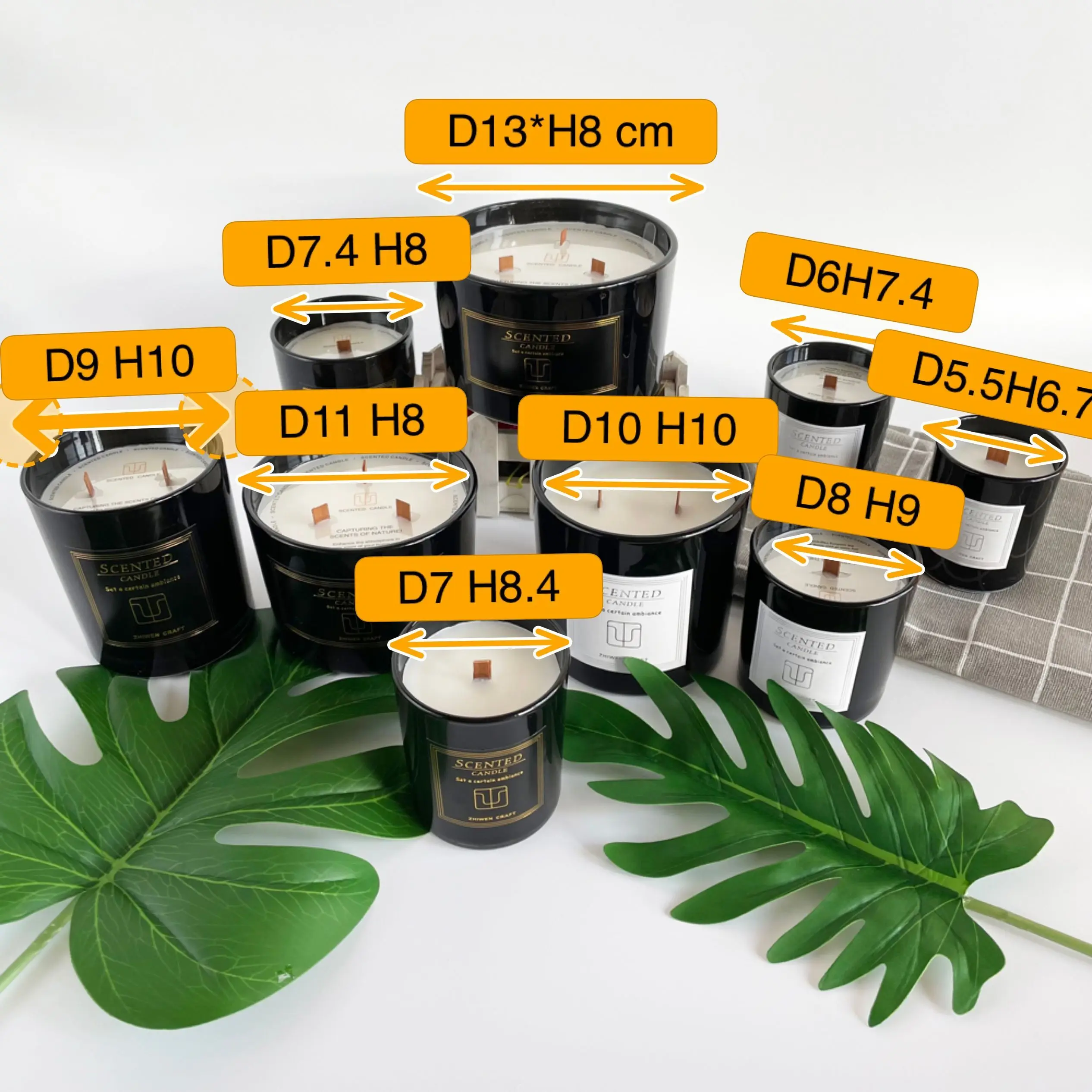 Custom 8oz Jar Scented Candle Glass New Candles Pillar Wholesale Wood