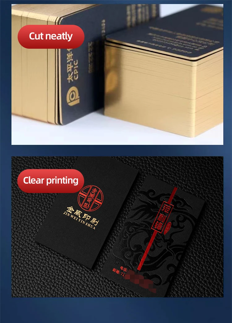 Custom Luxury Black Card Business Cards with Gold Foil