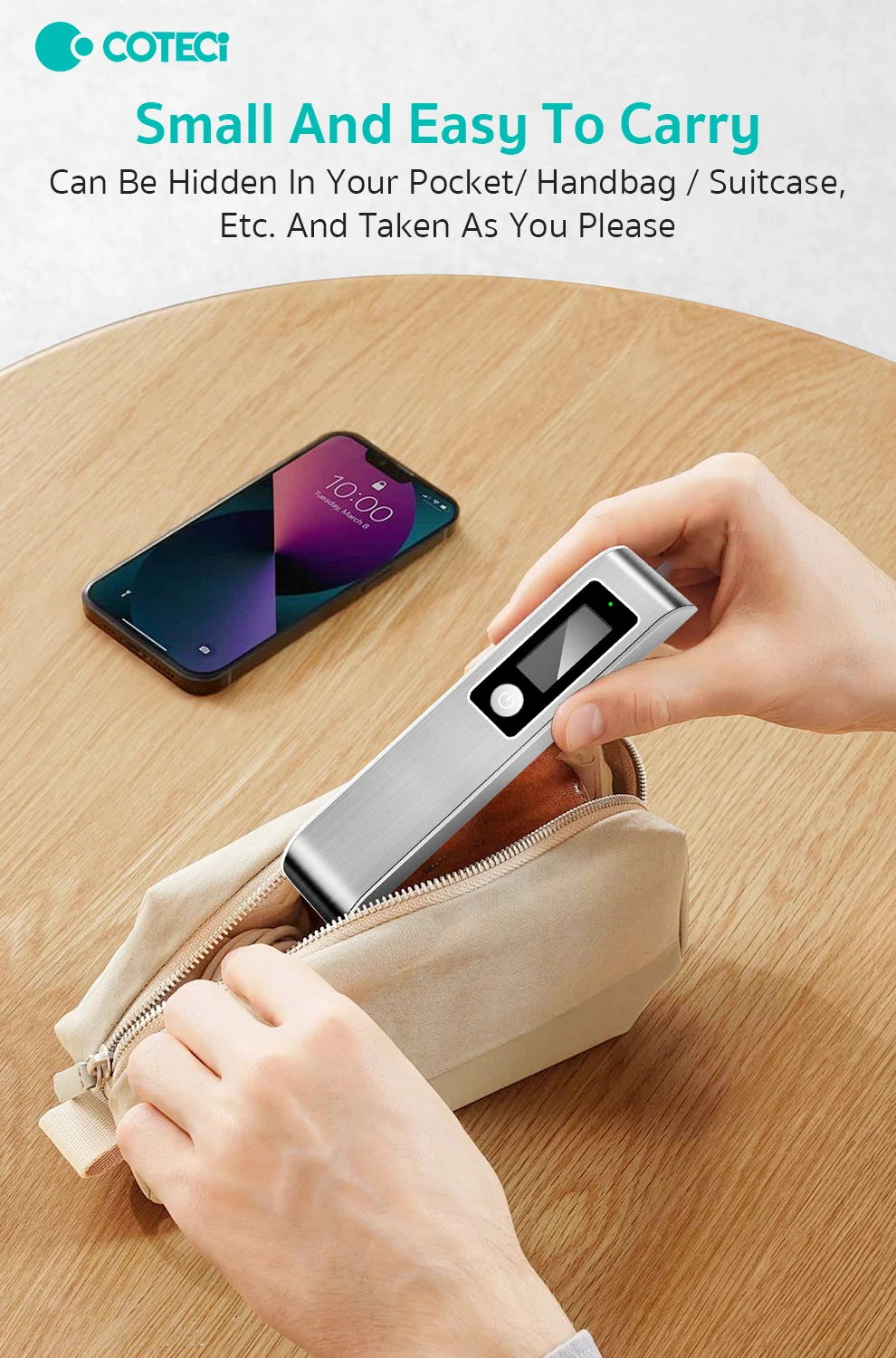 COTECi Portable Electronic Scale High Precision Mini Small Travel Digital Luggage Scale Express Spring Scale Hand Weighing