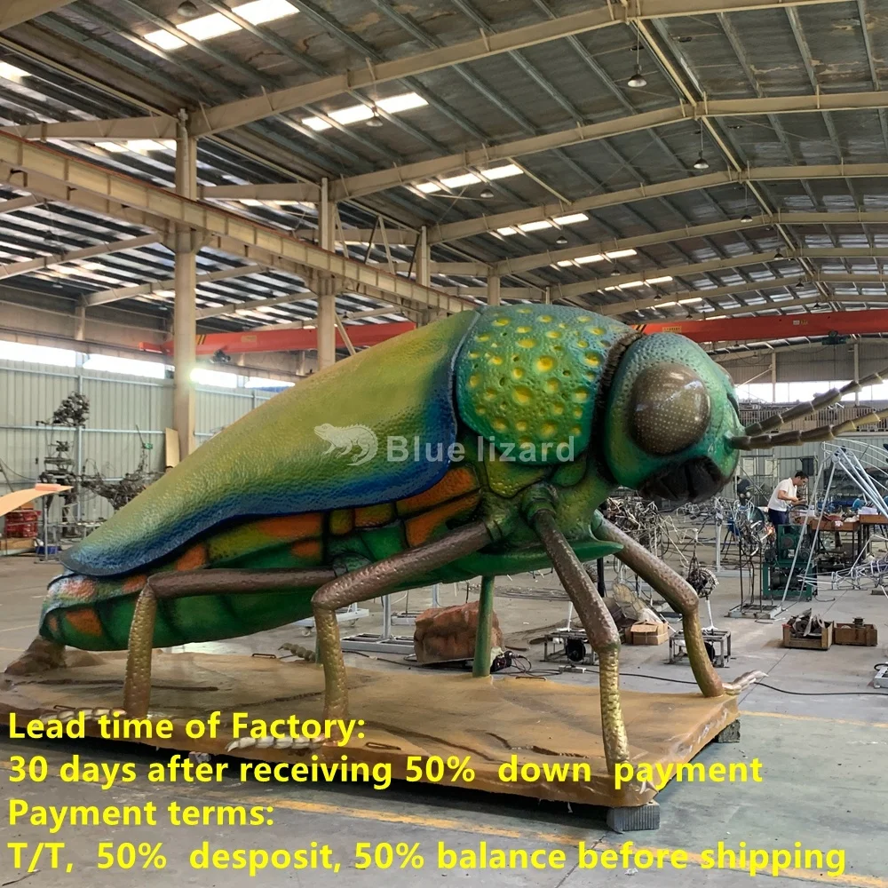 Blue Lizard High Quality Realistic Robot Animatronic Mechanical Animal Insects Model Simulation Jewel Beetle for Sale