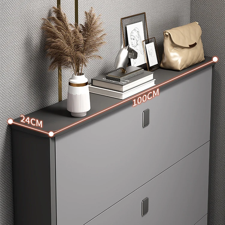 Luxury Modern Wooden Shoe Rack Cabinet - Double-Deck Storage