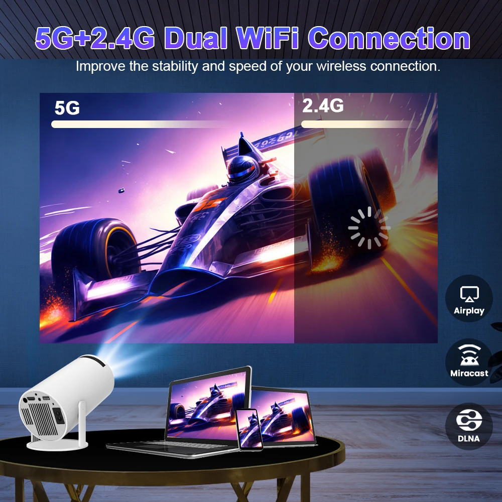 Magcubic Projector Hy300 4K Android 11 Dual Wifi6 200 ANSI Allwinner H713  BT5.0