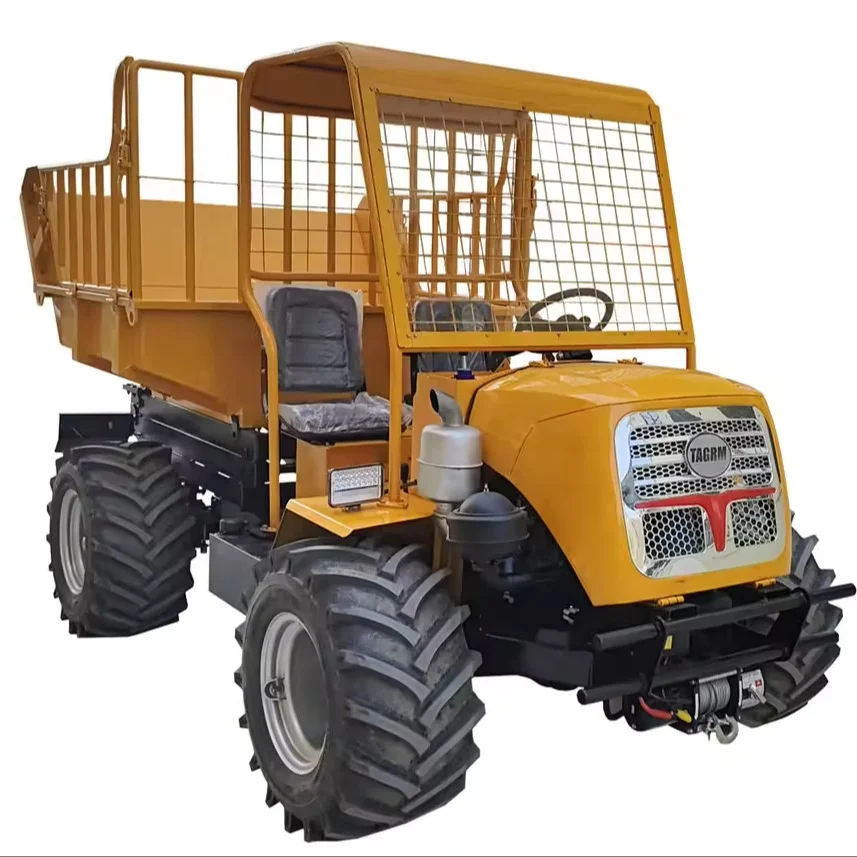 Small Wheel Type 14.7KW/20HP Tricycle Oil Fruit Lift Loader Sawit Palm Garden Dumpers Truck Harvesters for Transporting Palm Oil