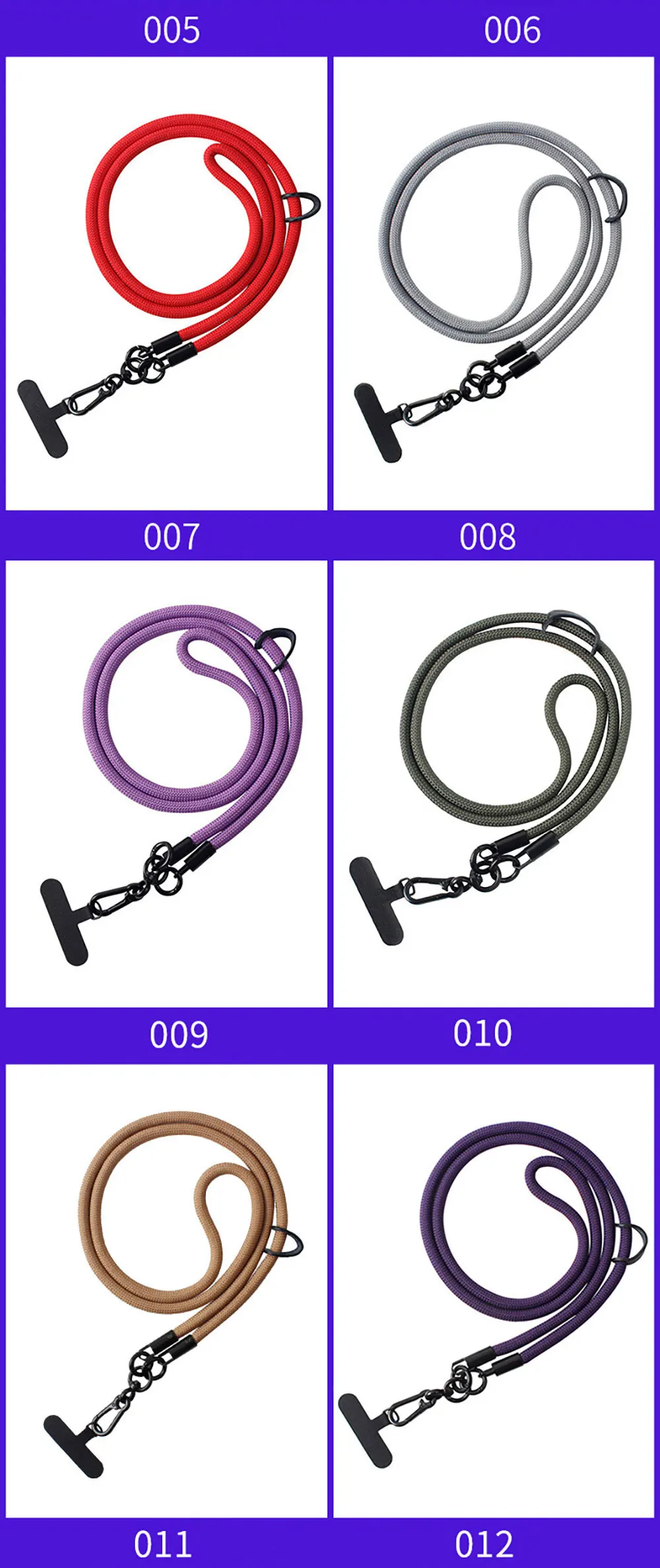 Laudtec SJS002 Customized Adjuster Adjustable Accessories 2 In 1 Cell Rope Case Strap Mobile Chain Phone Lanyard factory