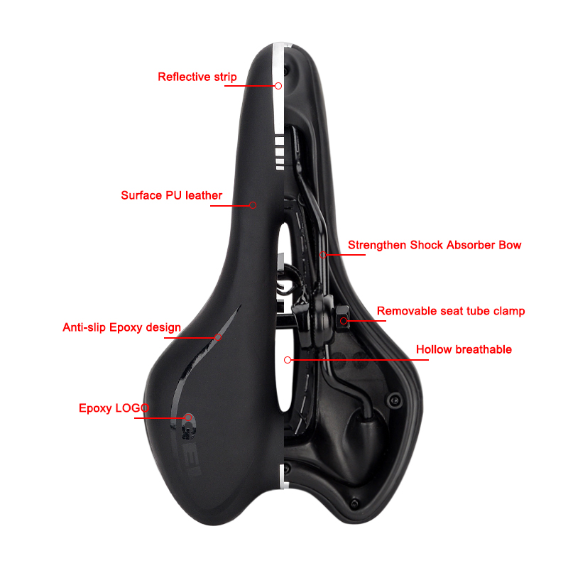 Bike Leather Saddle Professional Road Mountain MTB Gel Bicycle Seat Saddle