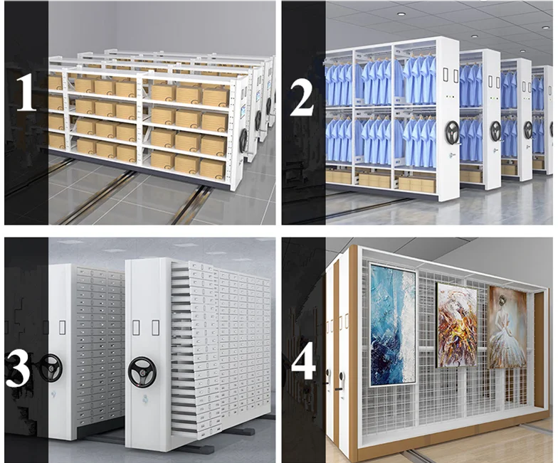 Movable Bookcase File Cabinet System For Bank Hospital Intelligent File ...